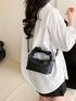 Mini Ruched Top Handle Square Bag