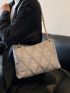 Quilted Pattern Grommet Eyelet Hobo Bag
