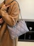 Quilted Pattern Grommet Eyelet Hobo Bag
