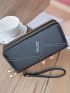 Letter Graphic Long Wallet With Wristlet