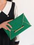 Metal Decor Flap Square Bag