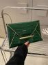 Crocodile Embossed Metal Decor Flap Square Bag