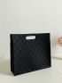 Zip Front Stitch Detail Square Bag