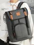 Men Patch Decor Flap Backpack