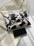 Crocodile Embossed Metal Decor Flap Square Bag
