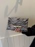 Crocodile Embossed Metal Decor Flap Square Bag