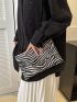 Crocodile Embossed Metal Decor Flap Square Bag