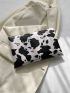 Crocodile Embossed Metal Decor Flap Square Bag