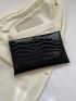 Crocodile Embossed Metal Decor Flap Square Bag