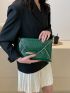 Crocodile Embossed Flap Square Bag