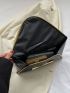 Crocodile Embossed Metal Decor Flap Square Bag