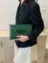 Crocodile Embossed Flap Square Bag