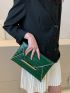 Crocodile Embossed Flap Square Bag