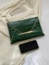 Crocodile Embossed Flap Square Bag
