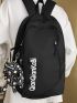 Men Letter Graphic Casual Daypack With Bag Charm