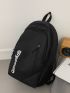 Men Letter Graphic Casual Daypack With Bag Charm