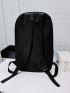 Men Letter Graphic Casual Daypack With Bag Charm