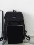 Men Letter Graphic Buckle Decor Flap Backpack