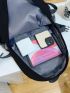 Men Two Tone Letter Patch Decor Casual Daypack With Coin Purse