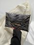 Zebra Striped Pattern Flap Envelope Bag