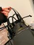 Mini Metallic Letter Graphic Bucket Bag