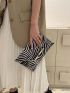 Zebra Striped Pattern Flap Envelope Bag