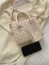 Mini Quilted Double Handle Square Bag With Coin Purse