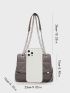 Quilted Pattern Chain Decor Square Bag