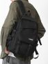 Men Letter Patch Decor Laptop Backpack