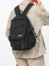 Men Letter Patch Decor Laptop Backpack