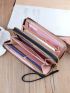 Letter Graphic Long Wallet With Wristlet
