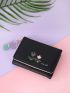 Floral & Letter Graphic Small Wallet
