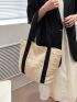 Two Tone Straw Bag