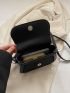Mini Rhinestone Decor Flap Square Bag