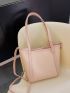 2pcs Contrast Binding Shoulder Bag Set