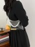 Clear Chain Decor Baguette Bag