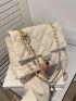 Quilted Pattern Chain Square Bag