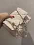 Quilted Pattern Chain Square Bag