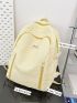 Letter Patch Decor Functional Backpack
