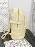 Letter Patch Decor Functional Backpack