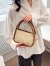 Contrast Binding Straw Bag