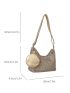 Rhinestone Decor Hobo Bag With Coin Purse