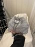 Mini Rhinestone Decor Drawstring Design Chain Bucket Bag