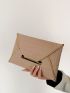 Crocodile Embossed Metal Decor Flap Envelope Bag