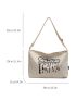 Letter Graphic Hobo Bag Casual For Daily Life