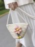 Flower Decor Crochet Bag
