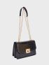 Crocodile Embossed Flap Square Bag