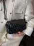 Geometric Embossed Chain Decor Square Bag