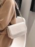 Letter Graphic Flap Square Bag
