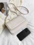 Letter Graphic Flap Square Bag